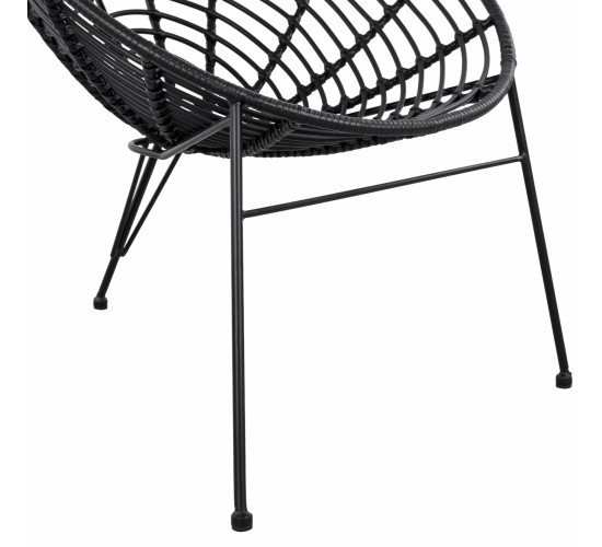 ΠΟΛΥΘΡΟΝΑ ΤΥΠΟΥ ΦΩΛΙΑ ΜΕΤΑΛΛΙΚΗ ALLEGRA HM5458.02 ΜΕ ΜΑΥΡΟ WICKER 73x83x86Υ εκ.