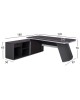 ΓΡΑΦΕΙΟ ΕΠΑΓΓΕΛΜΑΤΙΚΟ ΑΡΙΣΤΕΡΗ ΓΩΝΙΑ ROSEWOOD HM2083L 220X180X76Υεκ.