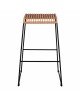 ΣΚΑΜΠΟ ΜΕΤΑΛΛΙΚΟ ALLEGRA HM5641 ΜΕ WICKER ΣΕ ΜΠΕΖ ΑΠΟΧΡΩΣΗ 49x50x76 εκ.