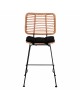 ΣΚΑΜΠΟ ΜΕΣΑΙΟΥ ΥΨΟΥΣ ALLEGRA HM5644 ΜΕΤΑΛΛΙΚΟ ΜΕ WICKER ΣΕ ΜΠΕΖ ΑΠΟΧΡΩΣΗ 55x56x107 εκ.
