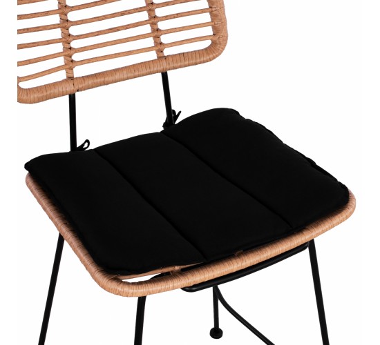 ΣΚΑΜΠΟ ΜΕΣΑΙΟΥ ΥΨΟΥΣ ALLEGRA HM5644 ΜΕΤΑΛΛΙΚΟ ΜΕ WICKER ΣΕ ΜΠΕΖ ΑΠΟΧΡΩΣΗ 55x56x107 εκ.