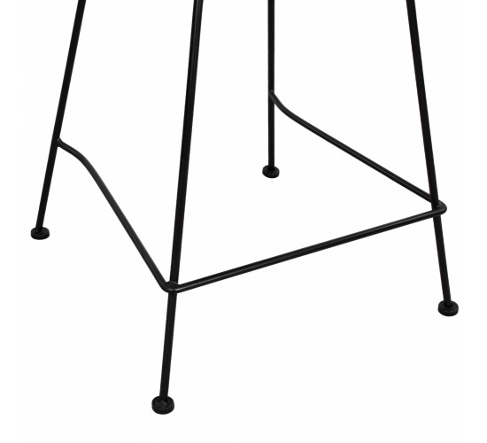 ΣΚΑΜΠΟ ΜΕΣΑΙΟΥ ΥΨΟΥΣ ALLEGRA HM5644 ΜΕΤΑΛΛΙΚΟ ΜΕ WICKER ΣΕ ΜΠΕΖ ΑΠΟΧΡΩΣΗ 55x56x107 εκ.