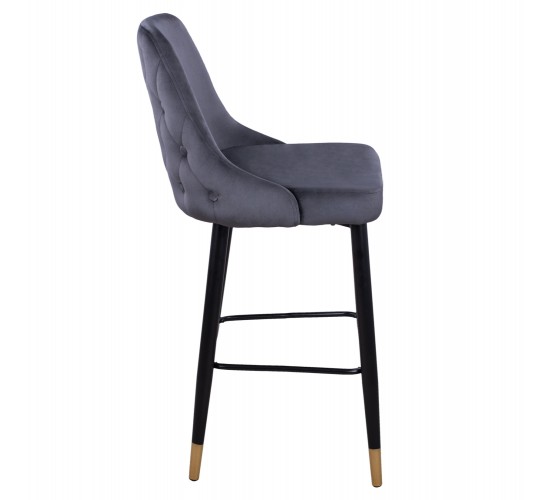 ΣΚΑΜΠΟ ΜΠΑΡ SERENITY HM8519.01 ΑΠΟ ΒΕΛΟΥΔΟ ΓΚΡΙ ΜΕ ΜΕΤΑΛΛΙΚΟ ΣΚΕΛΕΤΟ 51Χ57Χ110Υ εκ.