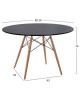 ΤΡΑΠΕΖΙ MINIMAL ΣΤΡΟΓΓΥΛΟ HM8454.02 MDF ΣΕ ΜΑΥΡΟ-ΠΟΔΙΑ ΟΞΙΑΣ ΣΕ ΦΥΣΙΚΟ Φ120Χ74Υεκ.