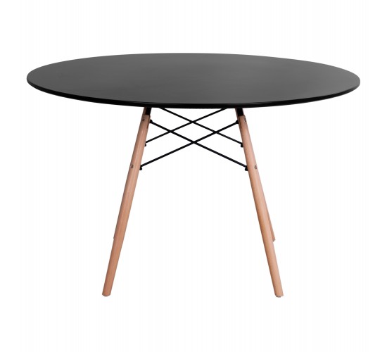 ΤΡΑΠΕΖΙ MINIMAL ΣΤΡΟΓΓΥΛΟ HM8454.02 MDF ΣΕ ΜΑΥΡΟ-ΠΟΔΙΑ ΟΞΙΑΣ ΣΕ ΦΥΣΙΚΟ Φ120Χ74Υεκ.