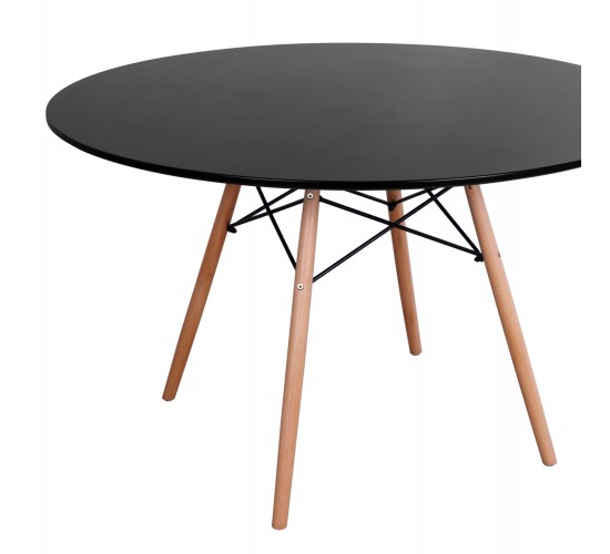 ΤΡΑΠΕΖΙ MINIMAL ΣΤΡΟΓΓΥΛΟ HM8454.02 MDF ΣΕ ΜΑΥΡΟ-ΠΟΔΙΑ ΟΞΙΑΣ ΣΕ ΦΥΣΙΚΟ Φ120Χ74Υεκ.