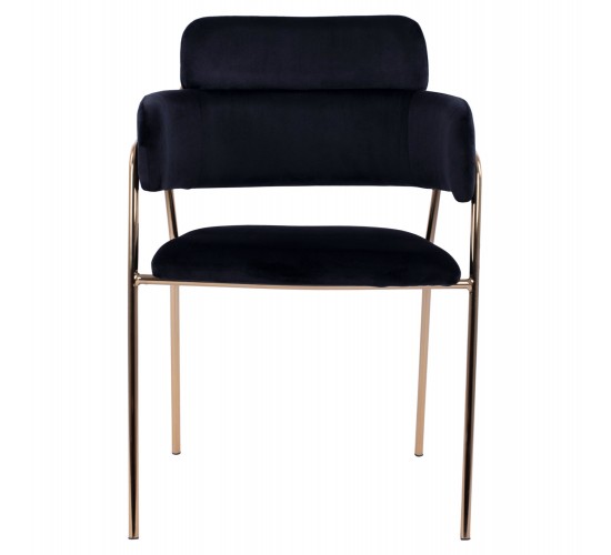 ΠΟΛΥΘΡΟΝΑΚΙ KELSO HM8521.04 ΒΕΛΟΥΔΟ ΜΑΥΡΟ & ΕΠΙΧΡΥΣΟ ΠΟΔΙ 52,5x52x80Υ εκ.