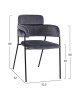 ΠΟΛΥΘΡΟΝΑΚΙ KELSO HM8521.01 ΒΕΛΟΥΔΟ ΣΚΟΥΡΟ ΓΚΡΙ & ΜΑΥΡΟ ΜΕΤΑΛΛΙΚΟ ΣΚΕΛΕΤΟ 52,5x52x80 cm