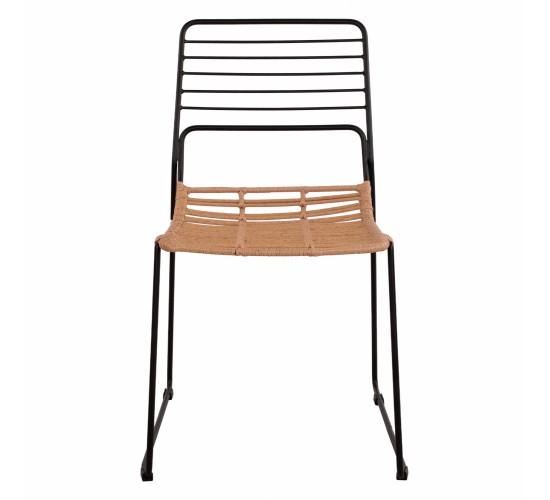 ΚΑΡΕΚΛΑ ΜΕΤΑΛΛΙΚΗ ALLEGRA HM5694 ΜΕ WICKER ΜΠΕΖ 51x54x83Υ εκ.
