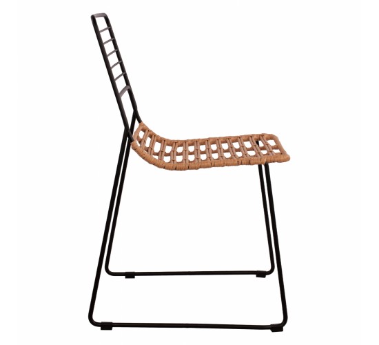 ΚΑΡΕΚΛΑ ΜΕΤΑΛΛΙΚΗ ALLEGRA HM5694 ΜΕ WICKER ΜΠΕΖ 51x54x83Υ εκ.