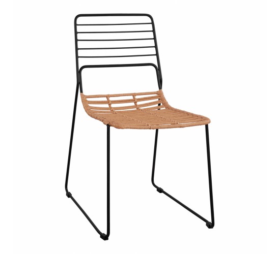 ΚΑΡΕΚΛΑ ΜΕΤΑΛΛΙΚΗ ALLEGRA HM5694 ΜΕ WICKER ΜΠΕΖ 51x54x83Υ εκ.