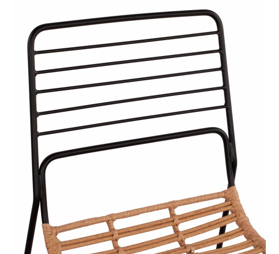 ΚΑΡΕΚΛΑ ΜΕΤΑΛΛΙΚΗ ALLEGRA HM5694 ΜΕ WICKER ΜΠΕΖ 51x54x83Υ εκ.