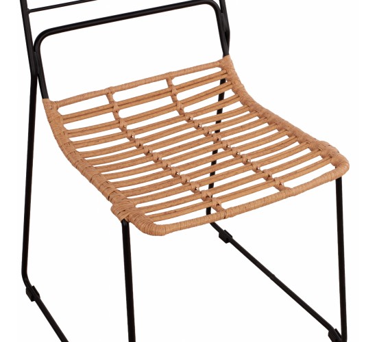 ΚΑΡΕΚΛΑ ΜΕΤΑΛΛΙΚΗ ALLEGRA HM5694 ΜΕ WICKER ΜΠΕΖ 51x54x83Υ εκ.