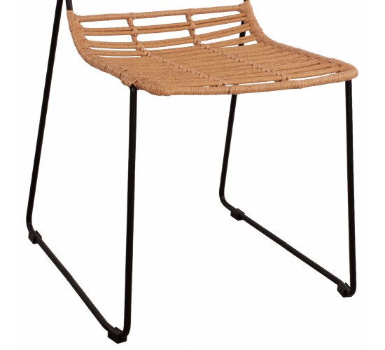 ΚΑΡΕΚΛΑ ΜΕΤΑΛΛΙΚΗ ALLEGRA HM5694 ΜΕ WICKER ΜΠΕΖ 51x54x83Υ εκ.