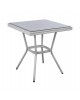 ΤΡΑΠΕΖΙ ΑΛΟΥΜΙΝΙΟΥ HARLOW 70X70X76 BAMBOO LOOK HM5568.01 ΛΕΥΚΗ ΠΑΤΙΝΑ ΜΕ ΓΥΑΛΙ