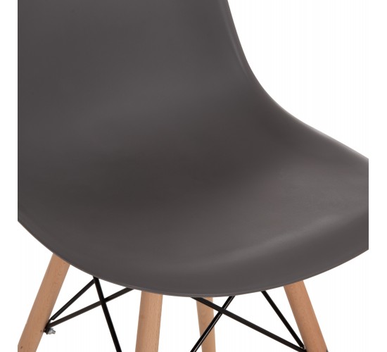 ΚΑΡΕΚΛΑ ΜΕ ΞΥΛΙΝΑ ΠΟΔΙΑ ΚΑΙ ΚΑΘΙΣΜΑ TWIST PP ΓΚΡΙ HM8460.10 46x50x82 εκ.