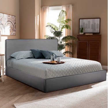 ΚΡΕΒΑΤΙ ALLIE HM584.01 160x200 εκ. ΜΕ ΑΠΟΘΗΚΕΥΤΙΚΟ ΧΩΡΟ ΓΚΡΙ ΥΦΑΣΜΑ Υπέρδιπλο