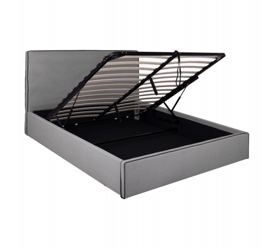 ΚΡΕΒΑΤΙ ALLIE HM584.01 160x200 εκ. ΜΕ ΑΠΟΘΗΚΕΥΤΙΚΟ ΧΩΡΟ ΓΚΡΙ ΥΦΑΣΜΑ Υπέρδιπλο