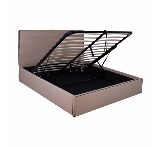 ΚΡΕΒΑΤΙ ALLIE HM584.02 160x200 εκ. ΜΕ ΑΠΟΘΗΚΕΥΤΙΚΟ ΧΩΡΟ ΜΠΕΖ ΥΦΑΣΜΑ Υπέρδιπλο
