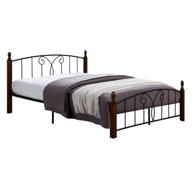 ΚΡΕΒΑΤΙ ΔΙΠΛΟ SUZIE HM585 ΓΙΑ ΣΤΡΩΜΑ 150x200 εκ. ΜΕΤΑΛΛΟ ΞΥΛΟ Διπλό