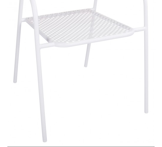 ΚΑΡΕΚΛΑ ΜΕΤΑΛΛΙΚΗ ΛΕΥΚΗ THETIS HM5173.12 55x57x79 cm