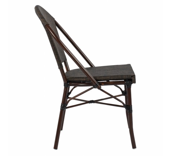ΚΑΡΕΚΛΑ PRETORIA ΜΕΤΑΛΛΙΚΗ BAMBOO LOOK ΚΑΦΕ HM5718 54x62x89 εκ.