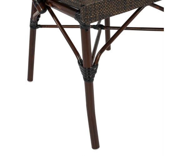 ΚΑΡΕΚΛΑ PRETORIA ΜΕΤΑΛΛΙΚΗ BAMBOO LOOK ΚΑΦΕ HM5718 54x62x89 εκ.