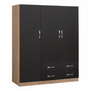 ΝΤΟΥΛΑΠΑ 3ΦΥΛΛΗ CARLY HM384.04 ΜΕ ΔΥΟ ΣΥΡΤΑΡΙΑ SONAMA-ΓΚΡΙ 150X55Χ180Υεκ. 3φυλλη