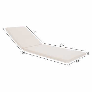 ΜΑΞΙΛΑΡΙ ΞΑΠΛΩΣΤΡΑΣ TEXTILENE 600gr/m2 2X1 SIFNOS ΜΠΕΖ HM11234.60T 196(117 1 78)x58x6εκ.