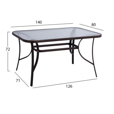 ΣΕΤ 5ΤΜΧ ΤΡΑΠΕΖΙ ΜΕΤΑΛΛΙΚΟ & ΠΤΥΣΣΟΜΕΝΕΣ ΚΑΡΕΚΛΕΣ ΚΑΦΕ HM10558.02 4 θέσεων