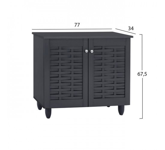 ΠΑΠΟΥΤΣΟΘΗΚΗ-ΝΤΟΥΛΑΠΙ ΞΥΛΙΝΗ CASSIOPE HM2208.10 ΓΚΡΙ 77Χ34Χ67.5εκ.
