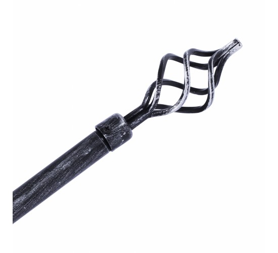 ΚΟΥΡΤΙΝΟΞΥΛΟ 110-210cm HM11280.03 ΜΕΤΑΛΛΙΚΟ ΠΤΥΣ/ΝΟ ΜΑΥΡΟ ΑΣΗΜΙ ΓΥΡΙΣΤΟ Ε-0316