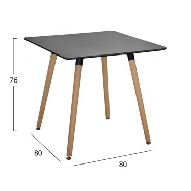 ΣΕΤ 5ΤΜΧ ΤΡΑΠΕΖΙ MINIMAL ΜΑΥΡΟ & VEGAS ΛΕΥΚΕΣ HM10601 80x80x74 cm. 4 θέσεων