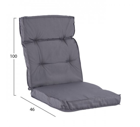 ΜΑΞΙΛΑΡΙ ΥΦΑΣΜΑΤΙΝΟ ΜΕ ΠΛΑΤΗ ΓΚΡΙ 96x46x7 εκ. HM5745.10