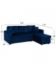 ΚΑΝΑΠΕΣ ΓΩΝΙΑ ΚΡΕΒΑΤΙ WAYNE 224x147x85Υεκ. HM3028.18 ΒΕΛΟΥΔΟ ΜΠΛΕ