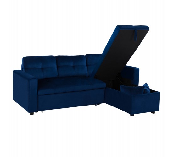 ΚΑΝΑΠΕΣ ΓΩΝΙΑ ΚΡΕΒΑΤΙ WAYNE 224x147x85Υεκ. HM3028.18 ΒΕΛΟΥΔΟ ΜΠΛΕ