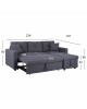 ΚΑΝΑΠΕΣ ΓΩΝΙΑ ΚΡΕΒΑΤΙ WAYNE 224x147x85Υεκ. HM3028.11 ΓΚΡΙ ΥΦΑΣΜΑ