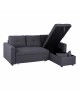 ΚΑΝΑΠΕΣ ΓΩΝΙΑ ΚΡΕΒΑΤΙ WAYNE 224x147x85Υεκ. HM3028.11 ΓΚΡΙ ΥΦΑΣΜΑ