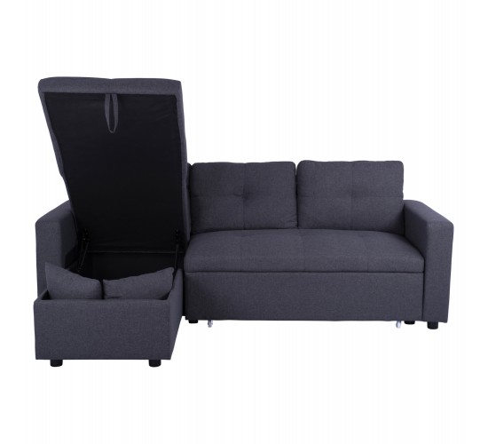 ΚΑΝΑΠΕΣ ΓΩΝΙΑ ΚΡΕΒΑΤΙ WAYNE 224x147x85Υεκ. HM3028.11 ΓΚΡΙ ΥΦΑΣΜΑ