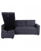 ΚΑΝΑΠΕΣ ΓΩΝΙΑ ΚΡΕΒΑΤΙ WAYNE 224x147x85Υεκ. HM3028.11 ΓΚΡΙ ΥΦΑΣΜΑ