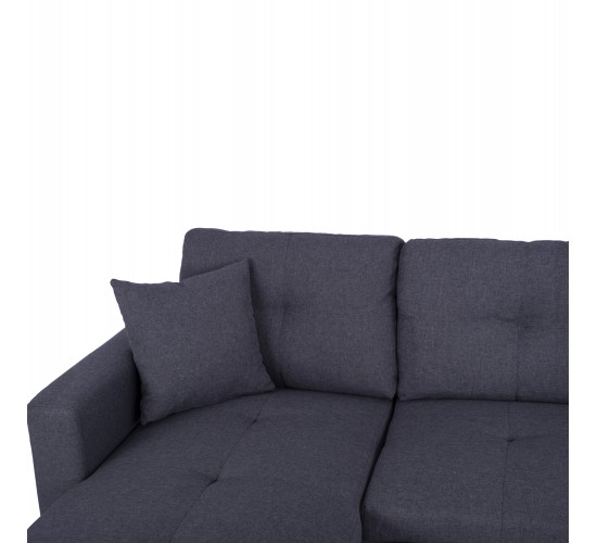 ΚΑΝΑΠΕΣ ΓΩΝΙΑ ΚΡΕΒΑΤΙ WAYNE 224x147x85Υεκ. HM3028.11 ΓΚΡΙ ΥΦΑΣΜΑ