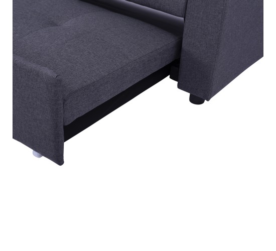 ΚΑΝΑΠΕΣ ΓΩΝΙΑ ΚΡΕΒΑΤΙ WAYNE 224x147x85Υεκ. HM3028.11 ΓΚΡΙ ΥΦΑΣΜΑ