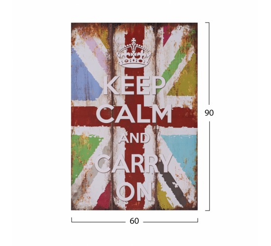 ΠΙΝΑΚΑΣ ΚΑΜΒΑΣ KEEP CALM HM7154.03 60X90X2.5 εκ.