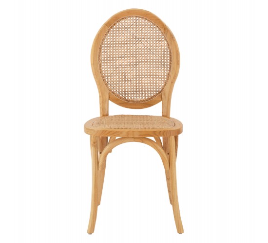 ΚΑΡΕΚΛΑ ΞΥΛΙΝΗ TINSLEY ΜΕ ΟΒΑΛ ΠΛΑΤΗ ΚΑΙ ΠΛΕΞΗ RATTAN ΣΕ ΦΥΣΙΚΗ ΑΠΟΧΡΩΣΗ HM8745.01 45x50x97 εκ.