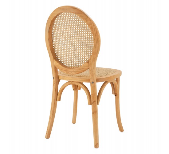 ΚΑΡΕΚΛΑ ΞΥΛΙΝΗ TINSLEY ΜΕ ΟΒΑΛ ΠΛΑΤΗ ΚΑΙ ΠΛΕΞΗ RATTAN ΣΕ ΦΥΣΙΚΗ ΑΠΟΧΡΩΣΗ HM8745.01 45x50x97 εκ.