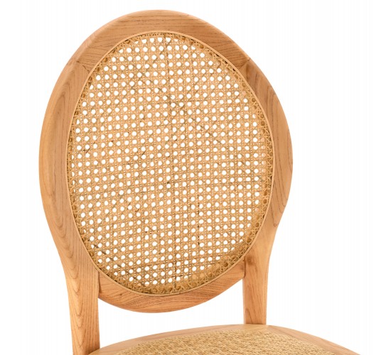 ΚΑΡΕΚΛΑ ΞΥΛΙΝΗ TINSLEY ΜΕ ΟΒΑΛ ΠΛΑΤΗ ΚΑΙ ΠΛΕΞΗ RATTAN ΣΕ ΦΥΣΙΚΗ ΑΠΟΧΡΩΣΗ HM8745.01 45x50x97 εκ.