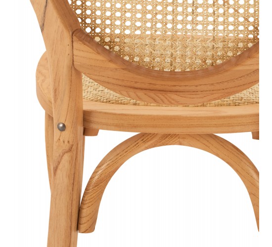 ΚΑΡΕΚΛΑ ΞΥΛΙΝΗ TINSLEY ΜΕ ΟΒΑΛ ΠΛΑΤΗ ΚΑΙ ΠΛΕΞΗ RATTAN ΣΕ ΦΥΣΙΚΗ ΑΠΟΧΡΩΣΗ HM8745.01 45x50x97 εκ.