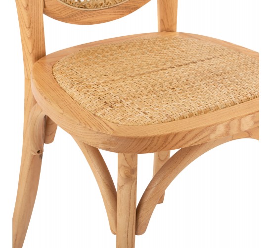 ΚΑΡΕΚΛΑ ΞΥΛΙΝΗ TINSLEY ΜΕ ΟΒΑΛ ΠΛΑΤΗ ΚΑΙ ΠΛΕΞΗ RATTAN ΣΕ ΦΥΣΙΚΗ ΑΠΟΧΡΩΣΗ HM8745.01 45x50x97 εκ.