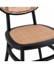 ΚΑΡΕΚΛΑ ΞΥΛΙΝΗ PENNY ΜΕ ΠΛΕΞΗ RATTAN ΣΕ ΜΑΥΡΗ ΑΠΟΧΡΩΣΗ HM8747 44x51x87 εκ.