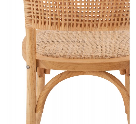 ΚΑΡΕΚΛΑ ΞΥΛΙΝΗ LIBERTY ΜΕ ΠΛΕΞΗ RATTAN ΣΕ ΦΥΣΙΚΗ ΑΠΟΧΡΩΣΗ HM8752.01 49x54x89 εκ.